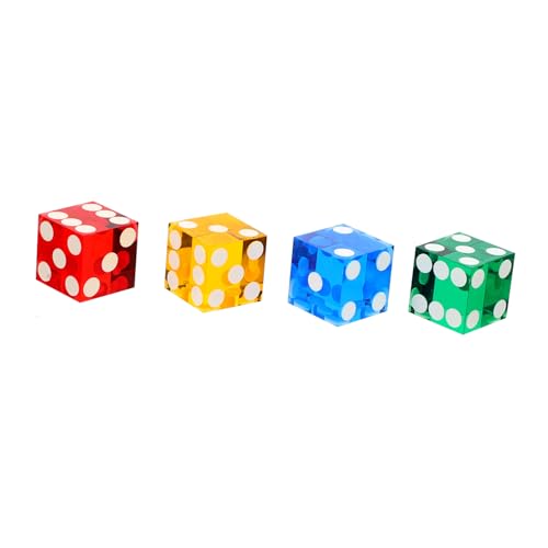 Vaguelly 4Stücke Präzisions Acryl Würfel Zufällige Farben für Party und Tischspiele Langlebige Unterhaltungsspielwürfel für Kreative Spiele und DIY Projekte von Vaguelly