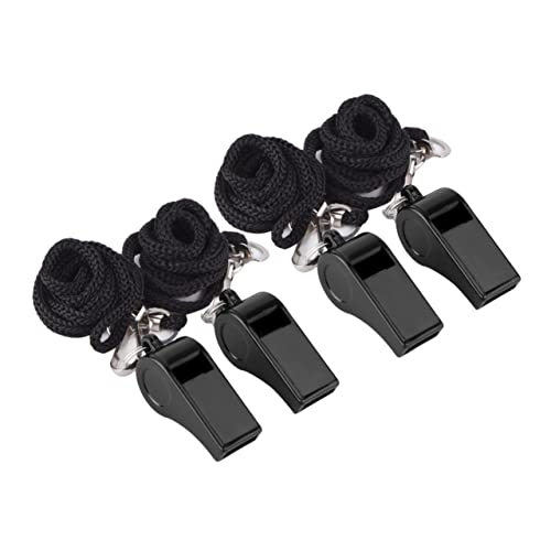 Vaguelly 4Stücke Schwarz Notfallpfeifen Sicherheits und Schiedsrichterpfeifen mit Lanyard für Fußball Rettungsschwimmer und Outdoor Notfälle Robuste Vaguelly 4Stücke Schwarz Notfallpfeifen Sicherheits und Schiedsrichterpfeifen mit Lanyard für Fußball Rettungsschwimmer und Outdoor Notfälle Robuste von Vaguelly
