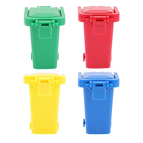 Vaguelly Spielzeugkorb Mit Rädern 4 Bunte Mülltonnen Für Jungen Und Mädchen Müll Zum Schieben Zum Spielen Und Als Heimdekoration Sicherer Kunststoff von Vaguelly