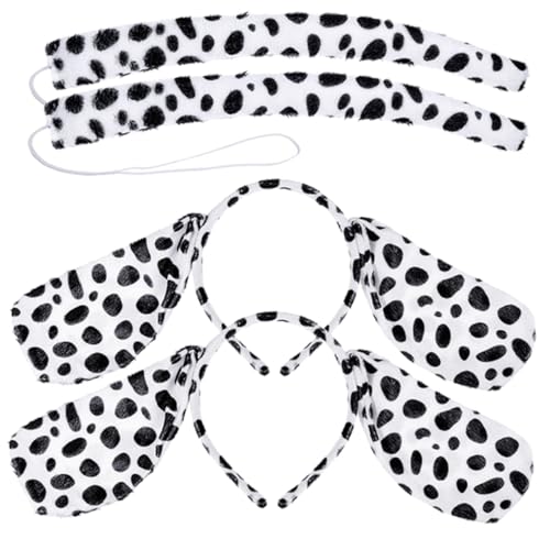 Vaguelly 4stücke Teiliges Hundeohr Stirnband Kostüm Party Prop Junge Mädchen Cosplay Zubehör Tierschwanz Hundeschwanz Tierkostüm-requisite Party-zubehör Tier-cosplay-set Tierschwanz von Vaguelly