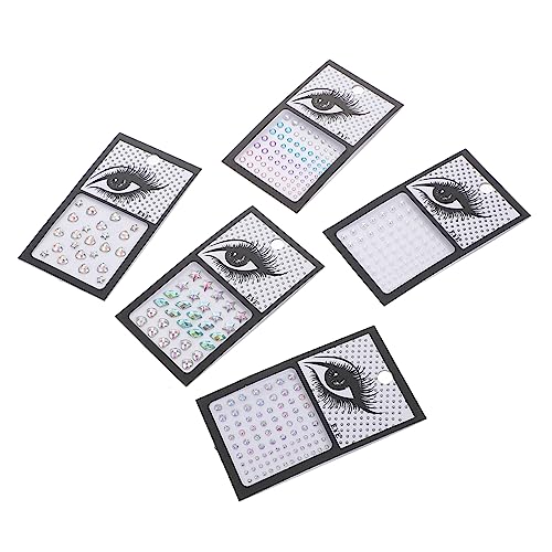 Vaguelly 5 Blätter Strass-Aufkleber Perle Strasssteine Clip-Ohrringe Stabohrringe weihnachtsdeko Dekoration Weihnachten Ohrringe zum Aufkleben für kleine Mädchen Ohrringe aufkleben Acryl von Vaguelly