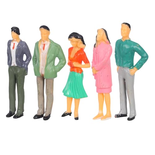 Vaguelly 5 Miniaturfiguren: 1:25, realistische kleine Figuren – bemalte Modelleisenbahn-Figuren – winzige posierende Menschen für Dioramen und architektonische Ausstellungen von Vaguelly