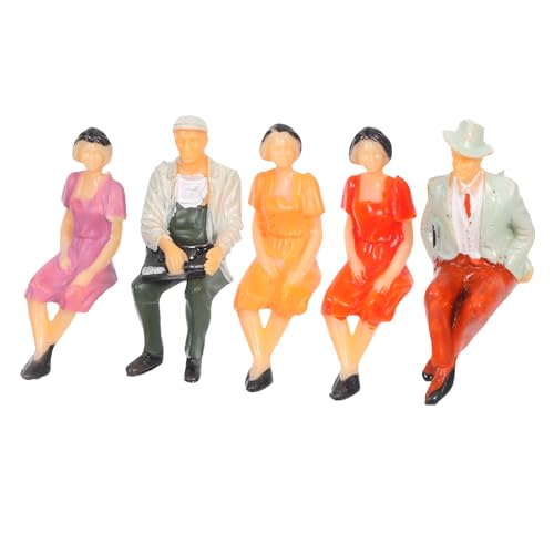 Vaguelly 5 Miniaturfiguren: 1:30, realistische kleine Figuren – bemalte Modelleisenbahn-Figuren – winzige posierende Menschen für Dioramen und architektonische Ausstellungen von Vaguelly