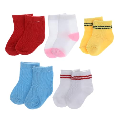 Vaguelly 5 Paar Babypuppensocken: Sockenzubehör für Minifiguren – Mehrfarbige 18-Zoll-Puppenkleidung für kreatives Spielen und Szenenpaarungen Vaguelly 5 Paar Babypuppensocken: Sockenzubehör für Minifiguren – Mehrfarbige 18-Zoll-Puppenkleidung für kreatives Spielen und Szenenpaarungen von Vaguelly