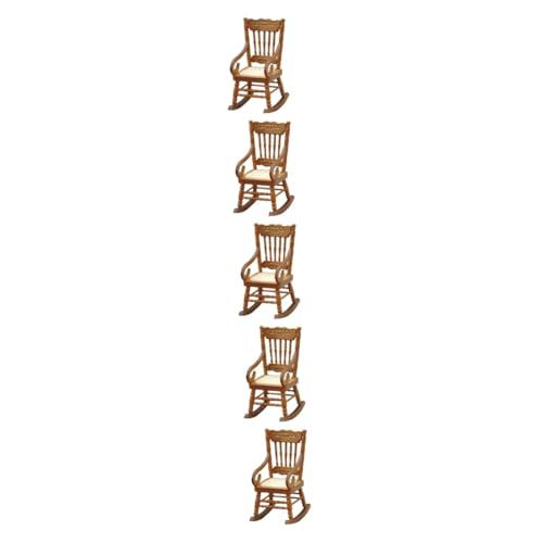 Vaguelly 5 STK Schaukelstuhlmöbel Stühle Miniatur-Schaukelstuhl Spielzeug für Kinder kinderspielzeug stuhlhussen Schaukelstuhl für Babys entzückender Puppenhausstuhl Puppenhausmöbel klein von Vaguelly