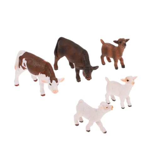 Vaguelly 5 Pcs Miniatur Kuh Figuren Tiere Cub Figuren Spielzeug Bauernhof Tier PVC Handwerkskunst von Vaguelly