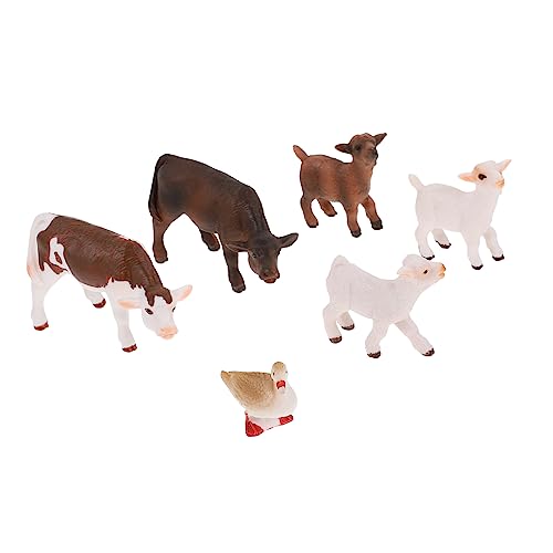 Vaguelly 5 Sätze Tiermodell bauernhoftiere Farm Animals Puppenhaus-Miniaturen Kinnriemen Fußball Spielzeug Modelle realistische Tierverzierung tierische Desktop-Dekoration Schreibtisch Lamm von Vaguelly