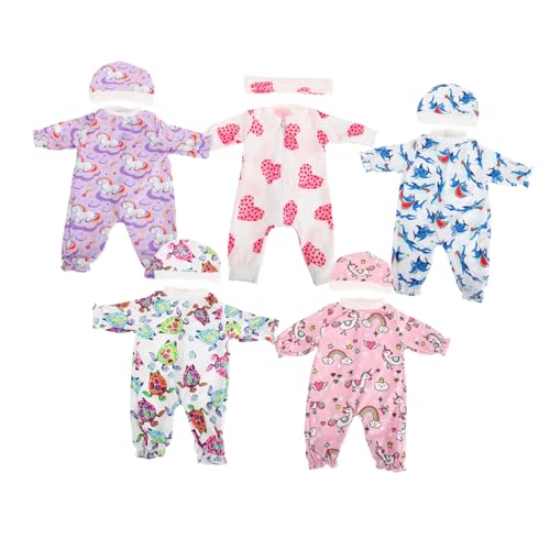 Vaguelly 18 Zoll Große Neugeborenen-babypuppenkostüme 5 Sets Puppenzubehör Realistische Puppenhausdekoration Sicher Für Jungen Und Mädchen von Vaguelly