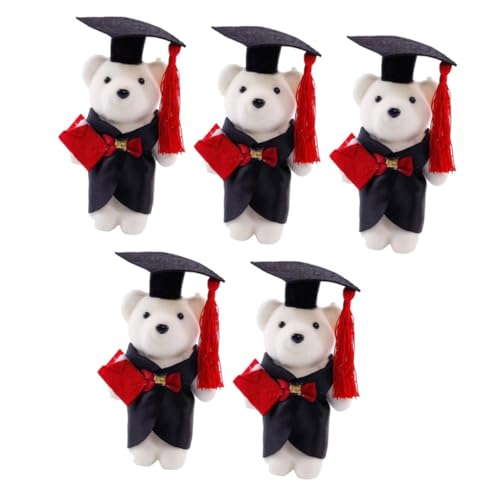 Vaguelly 5 Stück Ausgestopfter Bärenstrauß Graduierungsbärendekor Plüschbär Kleiner Bärenstraußdekor von Vaguelly