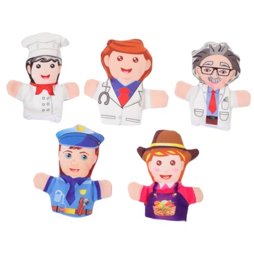 Vaguelly 5 Stück Berufspuppe Fingerspielzeug Entzückendes Cartoon-fingerpuppenspielzeug Geschichtenerzählen Fingerpuppe von Vaguelly