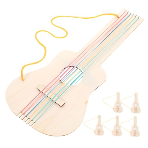 Vaguelly 5 Stück Doodle-zeichnungsgitarre E-gitarrenständer Akustische Gitarre Ständer Gitarre Akustikgitarrenständer Multi-gitarrenständer Gitarrenspielzeug DIY Leere Gitarre Khaki Holz von Vaguelly