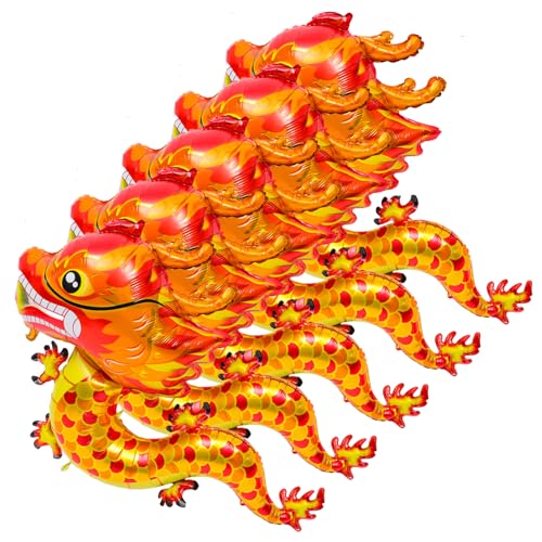 Vaguelly 5 Stück Drachenballons Aluminiumfolie für Chinesisches Neujahr Glücksbringer Deko mit Lebensechtem Drachen Design Partydekoration für Frühlingsfest Vaguelly 5 Stück Drachenballons Aluminiumfolie für Chinesisches Neujahr Glücksbringer Deko mit Lebensechtem Drachen Design Partydekoration für Frühlingsfest von Vaguelly