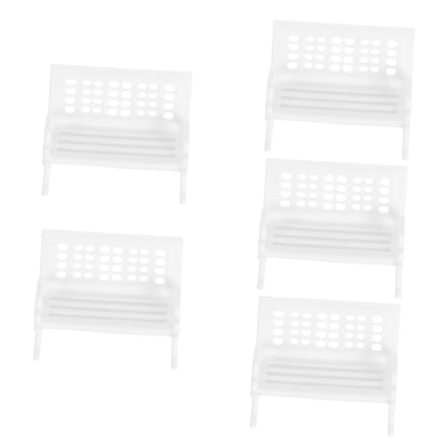 Vaguelly 5 Stück Leichte Kunststoffstühle für Puppenhaus und Miniaturszenen Elegante und Einfache Tischdekoration Vielseitig Verwendbar oder Desktop Ornament von Vaguelly