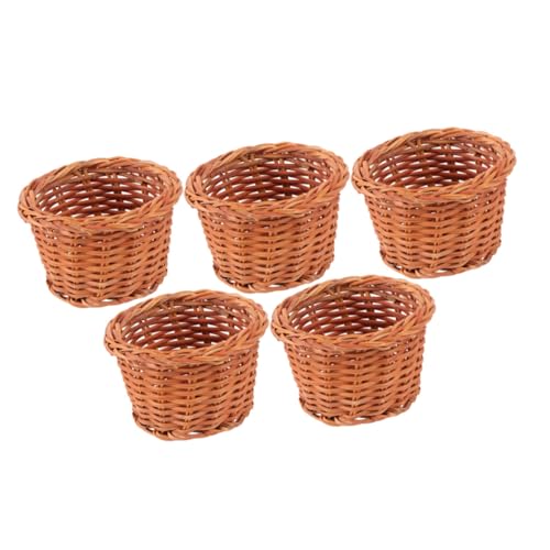 Vaguelly 5stücke Teiliges Handgefertigte Miniatur Rattan Körbe Für Dekoration Für Kleine Möbel Und Kinderaccessoires Leicht Und Tragbar von Vaguelly