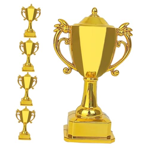 Vaguelly 5 Stück Mini Trophäen Kunststoff Pokal für Kindergeburtstage Partyspiele und Auszeichnungen Kreative Dekoration für Wettbewerbe und Spiele von Vaguelly