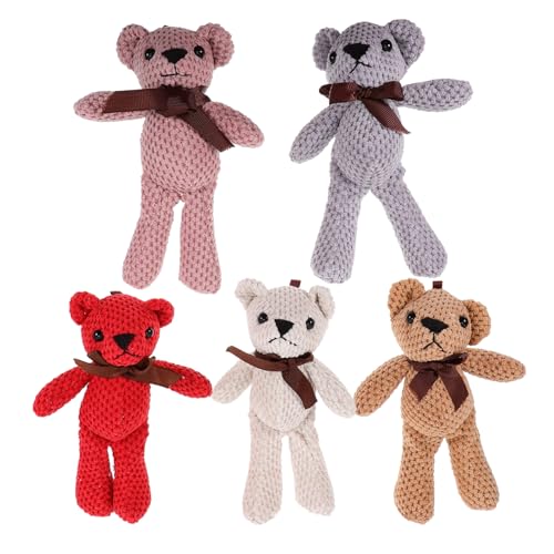 Vaguelly 5 Stück Plüschtierpuppe Plüschbär Bär Puppe Ornament Kleine Bärenpuppe Minibären Bär Kuscheltier Kuscheltier Bären Kleine Kuscheltiere Plüsch Minibär Sofa Dekoration von Vaguelly