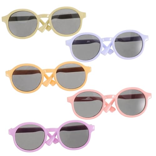 Vaguelly 5 Stück Puppen Sonnenbrillen aus Niedliche Leichte Accessoires für Puppen und Stofftiere Kreatives und Verkleiden von Vaguelly