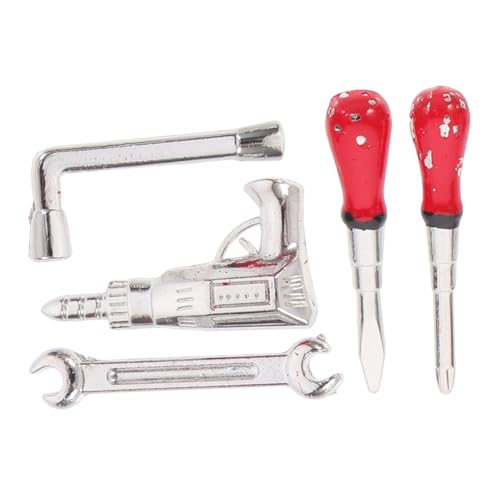 Vaguelly 5 Stück Puppenhaus Werkzeuge Kleines Kleines Mini Hauswerkzeug Mini Haushaltsreparaturwerkzeug Mini Ornament Miniatur Reparaturwerkzeug Modell Mini von Vaguelly