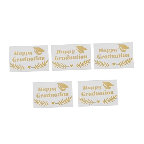 Vaguelly 5 Stücke Goldene Graduierung Hut Ballon Aufkleber Herzlichen Glückwunsch Grad Luftballons für Party Selbst-Adhesive Dekorative Aufkleber für Graduierung von Vaguelly