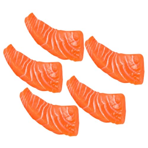 Vaguelly 5 Stück Simulation Lachs Spiel Realistisches Gefälschtes Lachs Künstliche Fischfleisch Modelle Obstschale Faux Füllstoff Desktop Lachs Ornamente Gefälschte Lebensmittel von Vaguelly