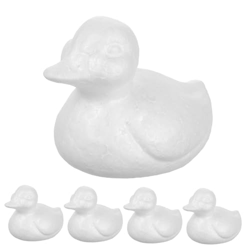 Vaguelly 5 Stück Teiliges DIY Schaum Ente aus Weiße Schaum Ente für Bastelprojekte Hochzeiten Partys und Heimdekorationen Leicht und Stabil für Kreative Gestaltung von Vaguelly