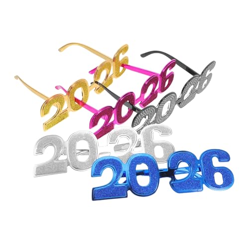 Vaguelly 5 Stück Teiliges Glitzerbrillen aus Robustem Pc-material Unzerbrechliche Partybrillen für Silvester Abschlussfeiern Geburtstage und Partyzubehör Stilvoll und Langlebig von Vaguelly