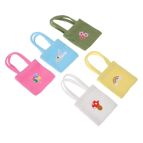Vaguelly 5 Stück Teiliges Mini Canvas Handtaschen Bunte Mini-Schultertaschen aus Robustem Canvas für Puppen Spielzubehör und Puppenhaus Dekoration für Mädchen Vaguelly 5 Stück Teiliges Mini Canvas Handtaschen Bunte Mini-Schultertaschen aus Robustem Canvas für Puppen Spielzubehör und Puppenhaus Dekoration für Mädchen von Vaguelly