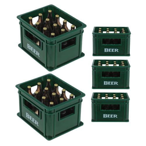 Vaguelly 5 Stück Teiliges Miniatur Bierkasten aus Robustem Harz Realistische Puppenhaus Deko für Bar Küchenzubehör Vielseitige Mikro-getränkeboxen für Kreative Modellbau-szenen von Vaguelly