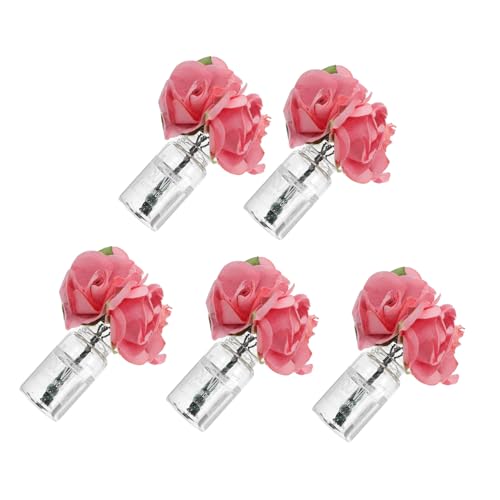 Vaguelly 5 Stück Teiliges Miniatur-blumenvase Farbige Glasflaschen mit Künstlichen Blumen Kleine Miniatur-vasen für Puppenhaus Mikro-landschaftsdekoration Platzsparend für Schreibtisch und von Vaguelly