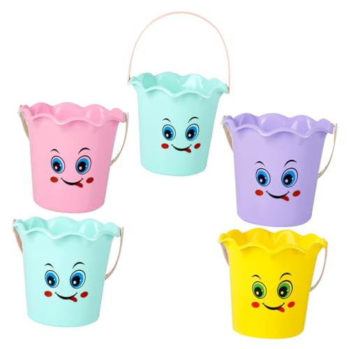 Vaguelly 5 Stück Teiliges Sandspielzeug aus Dickem Kunststoff Kleine Strandkübel mit Rutschfestem Design und Bequemem Griff für Sand und Wasser Bunte Farben Vielseitig Zufällige Farbe Vaguelly 5 Stück Teiliges Sandspielzeug aus Dickem Kunststoff Kleine Strandkübel mit Rutschfestem Design und Bequemem Griff für Sand und Wasser Bunte Farben Vielseitig Zufällige Farbe von Vaguelly