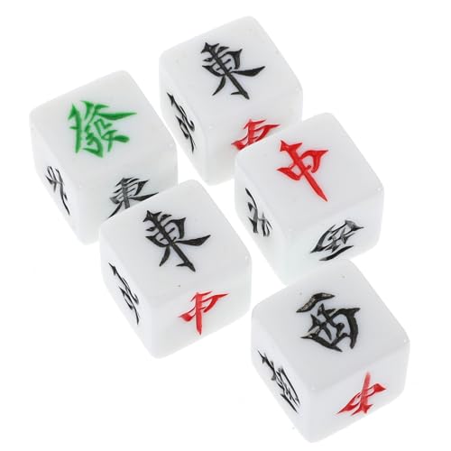 Vaguelly 5 Stück Würfel für Mahjong Mahjong-Spiel Unterhaltungswürfel tragbare Würfel Würfelspielspielzeug Würfel Masse große Würfel Spiel Würfel Partyspielwürfel Acryl von Vaguelly