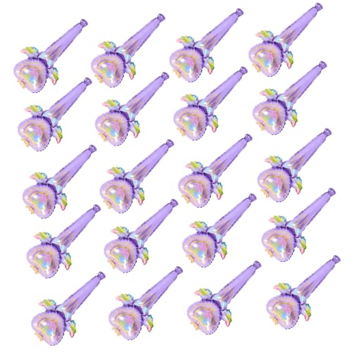 Vaguelly 50 Stück Aufblasbarer Feenstab Ballon Blase Elektrische Luftpumpe Für Quaste Aufblasgerät Party Gefälligkeiten Partyzubehör Party -requisiten Violett Aluminiumfolie von Vaguelly