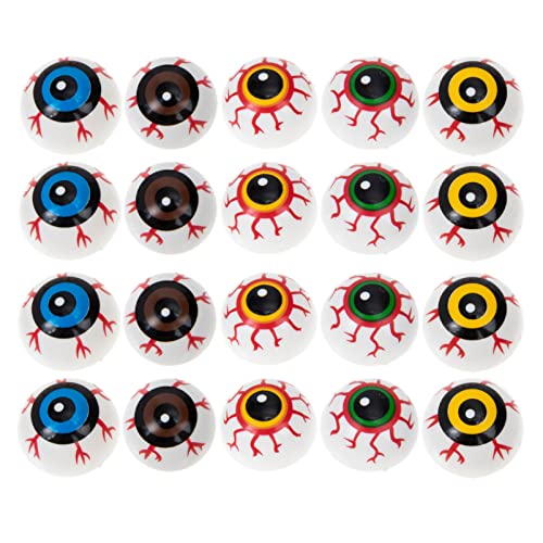 Vaguelly 50 Stück Bunte Halloween Augen Deko Plastische Augäpfel für Gruselige Raumgestaltung und Partys für Halloween Horror Events und Themenfeiern von Vaguelly