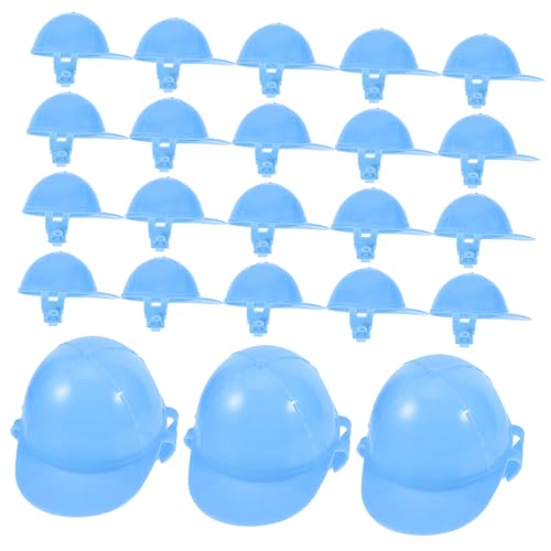 Vaguelly 50 Stück Cake Topper Helm albern Miniatur trinkender Hut Mini-Hüte halllowen heeloween tortendeko firmung DIY-Zubehör Safety Cap kreativer Minihelm Vogelhut Plastik Sky-Blue von Vaguelly