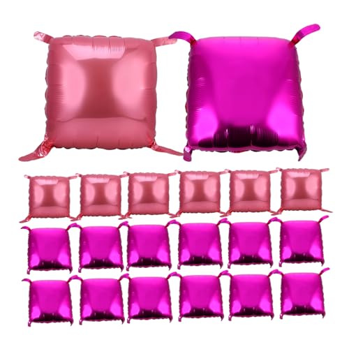 Vaguelly 50 Stück Doppelseitige Aluminiumfolie Ballons mit Quadratische Form Party Dekoration für Geburtstagsfeiern und Anlässe Rosa von Vaguelly