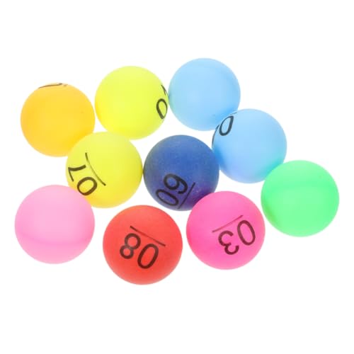 Vaguelly 50 Stück Farbnummernbälle Pongbälle Tischtennisbälle Plastiklotteriebälle Party Aktivitätsrequisiten Nummerierte Lotteriebälle Runde Nummernlotteriebälle von Vaguelly