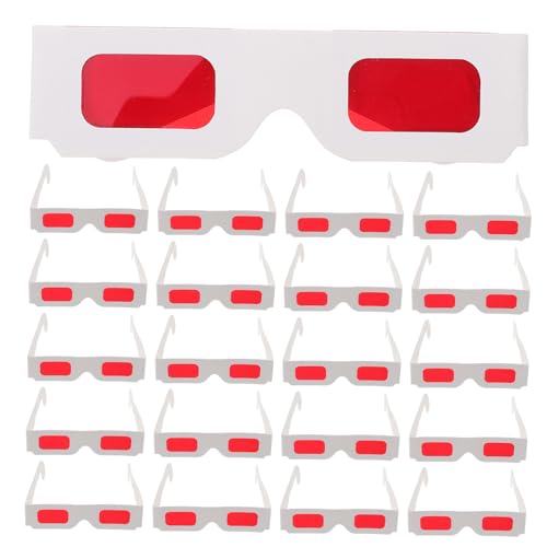 Vaguelly 50 Stück Feuerwerksgläser rote und blaue Brille Papierbrille liebe Brillen Pappgläser Papiergläser Beugungsgläser Valentinstag-Fingerglas Valentinstag-Herzglas Brille auf von Vaguelly