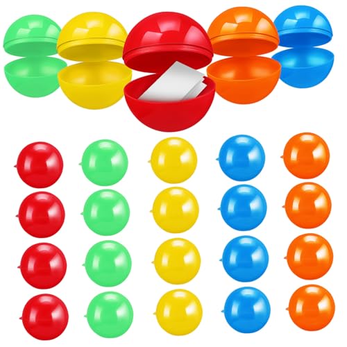 Vaguelly 50 Stück Hohlkugeln Befüllbare Plastikkugeln für Partyspiele Tombolas und Schulveranstaltungen Robuste und Vielseitige Verwendung von Vaguelly