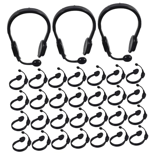 Vaguelly 50 Stück Kleine Gelbe Enten-kopfhörer Puppe Mini-mikrofon Baustützen Spielzeuge Headset Mini-kopfhörer Dekorative Dekore Black Plastik von Vaguelly