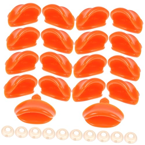 Vaguelly 50 Stück Kleiner Entenschnabel Tierfiguren Schnäbel Entenlicht Mundspielzeug Puppenmund Babyspielzeug Kleine Enten Federnd Kinderspielzeug Puppensicherheitsmund Mund-kit Orange von Vaguelly