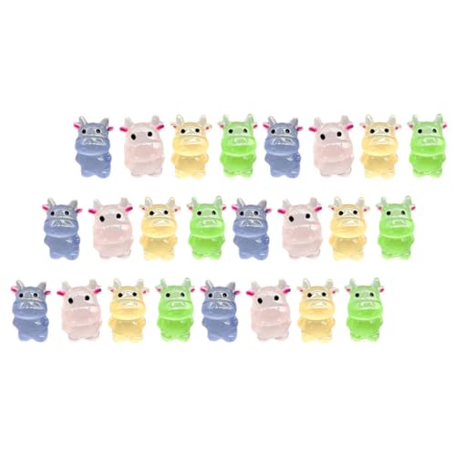 Vaguelly 50 Stück Luminous Mini Cow Figuren Resin Tierornamente für Mikrolandschaften Deko für Garten und DIY Bastelprojekte Niedliche Kühe für Kreative Dekorationen von Vaguelly