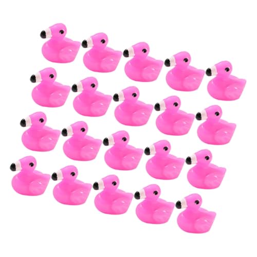 Vaguelly 50 Stück Mikrolandschaftsflamingo Flamingos Im Garten Rosa Gummienten Minifiguren in Loser Schüttung Mini-Flamingo Flamingo-partydekorationen Gummi-Ananas-badespielzeug Harz Rosy von Vaguelly
