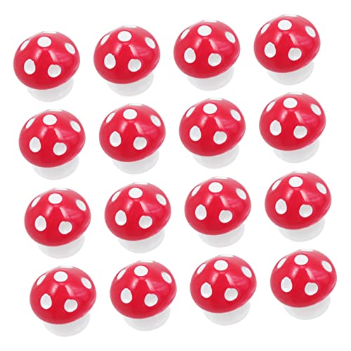 Vaguelly 50 Stück Mini-pilz-Ornament Pilzperlen Simulationspilz Pilzgartendekoration Mini-pilzdekor Pilz-skulptur Miniaturpilz Bunte Pilze Pilzzubehör Pilzdekoration Pilz Tischdeko Harz Rot von Vaguelly