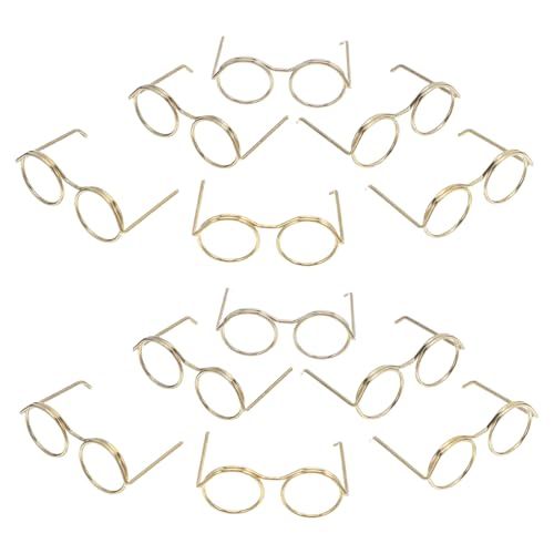 Vaguelly 50 Stück Miniatur Puppenbrillen aus Metall Drahtgestell Runde Sonnenbrillen Mini Dollhouse Eyewear für DIY Basteln Szene Styling und Kreative Fotoprojekte von Vaguelly