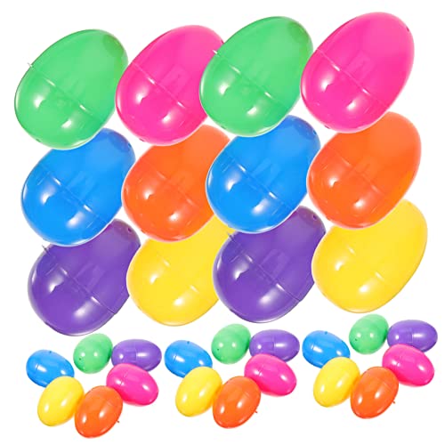 Vaguelly 50 Stück Osterei für leer Vor Pastell Eier befüllbar Party easter egg decoration bunte Ostereier-Dekorationen Geschenkboxen zu Ostern ostereiförmige Verzierung Plastik von Vaguelly