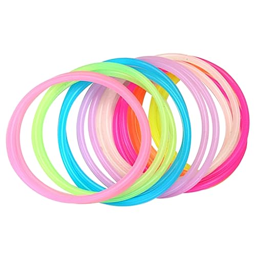 Vaguelly 50 Stück Pack Leuchtende Silikonarmbänder Neon Jelly Armbänder für Sport Kinderpartys und Haaraccessoires Flexibel und Leicht zum und Gestalten von Vaguelly