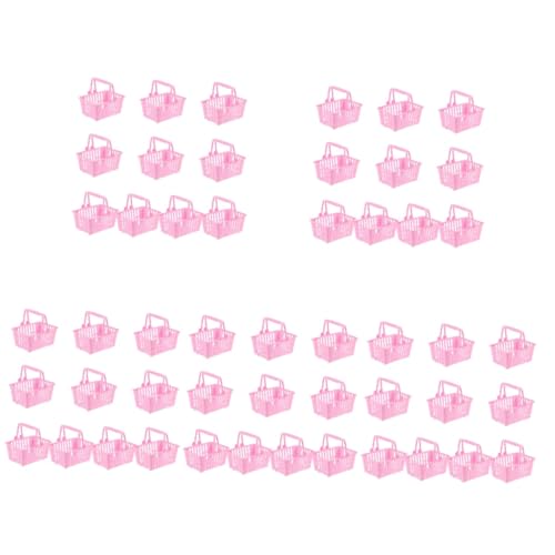 Vaguelly 50 Stück Puppen-einkaufskorb Behälter Für Partygeschenke Mikrospielzeug Aufbewahrungsspielzeug Puppenhauszubehör Körbe Aus Kunststoff Spielzeugzimmer Kind Rosa Plastik Mini von Vaguelly