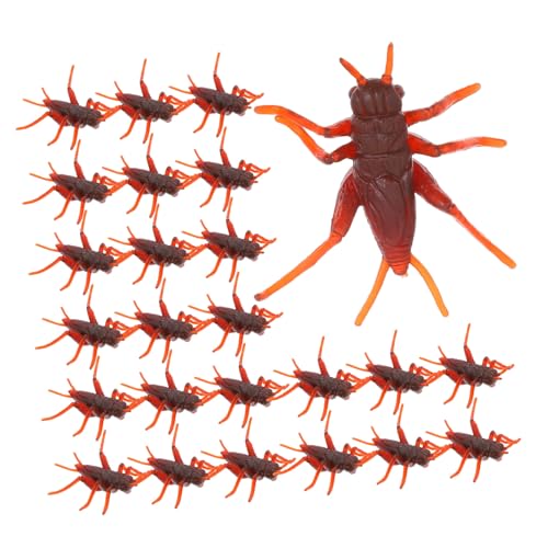 Vaguelly 50 Stück Simulation Insektenmodell Realistisches Kit Simulation Cricket Requisiten Weiche Kakerlake Cricket Streich Requisite Gefälschte Kleine Simulierte Cricket Cricket von Vaguelly