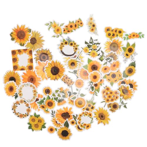 Vaguelly 50 Stück Sonnenblumen-Aufkleber Für Wasserflaschen Schulbedarf Und Heimdekoration von Vaguelly