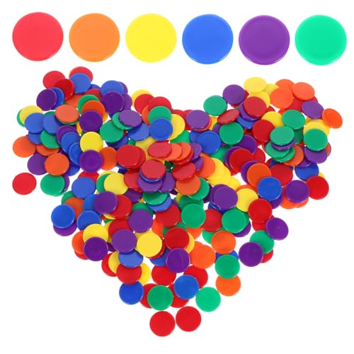 Vaguelly 500 Stück Bunte Spielchips Abs Kunststoff Zählchips für Bingo und Poker Spiele für Mathematikunterricht für Partys und Spieleabende von Vaguelly